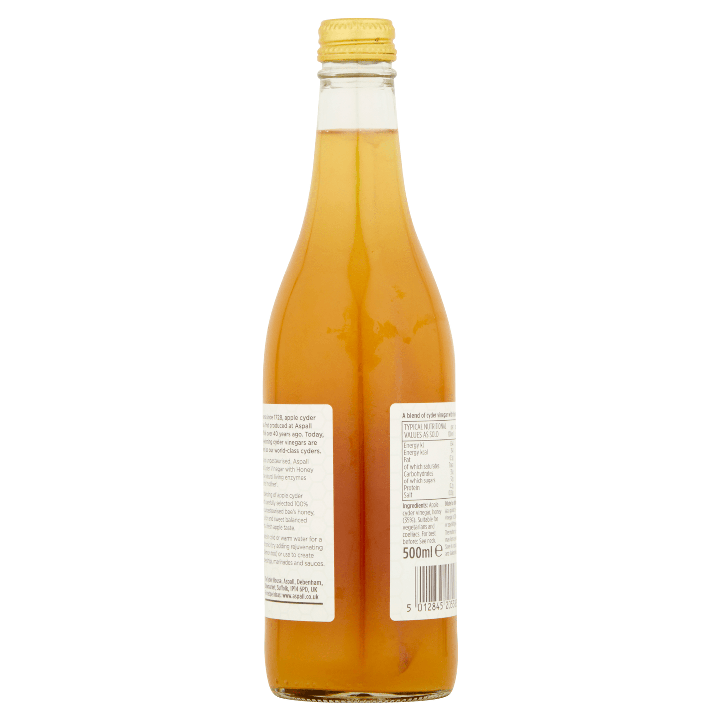 Aspall Raw Apple Cyder Vinegar with Honey 500ml - UK Food & Drink - 5012845205583