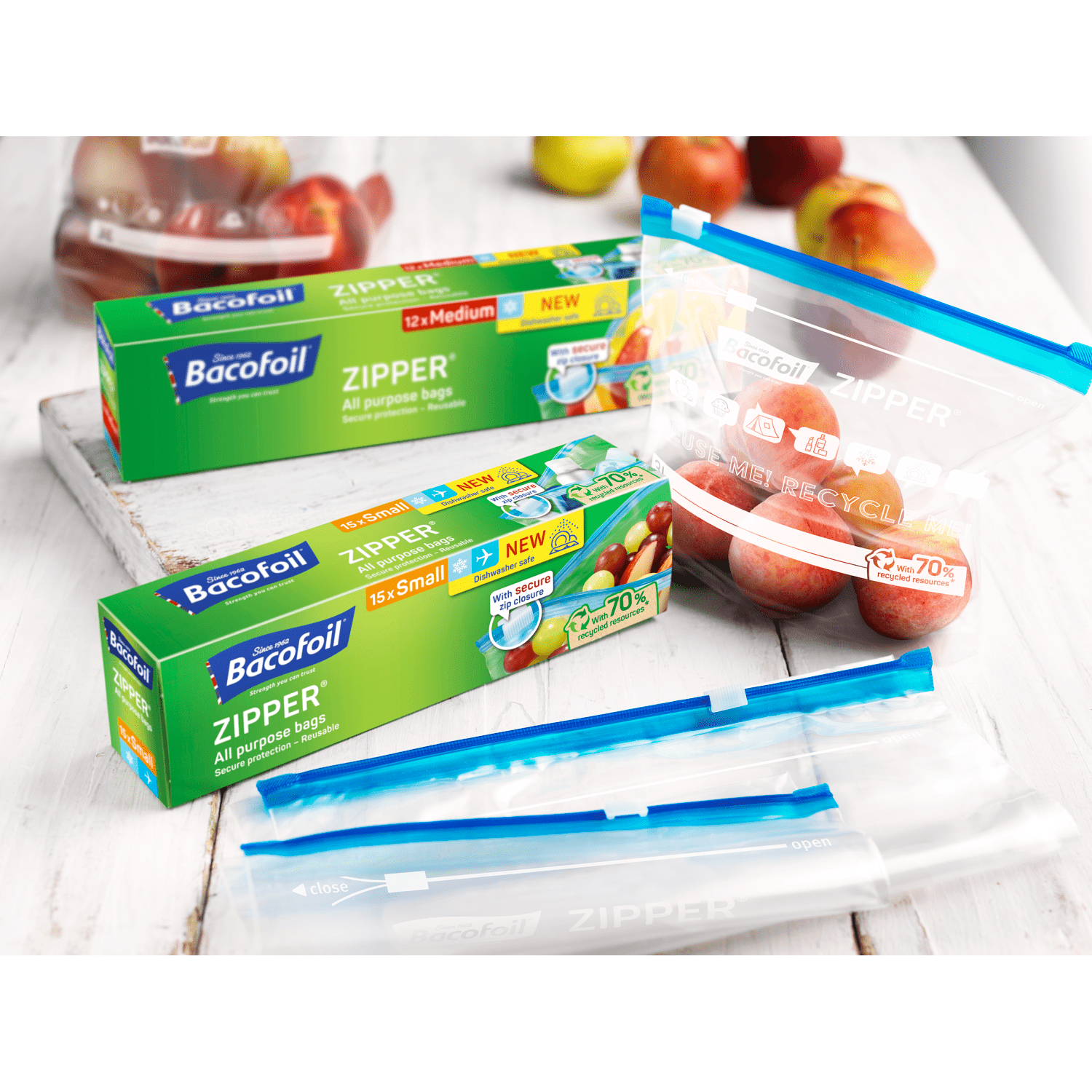 Bacofoil Zipper All Purpose Bags 12x Medium - UK Food & Drink - 5023139861118