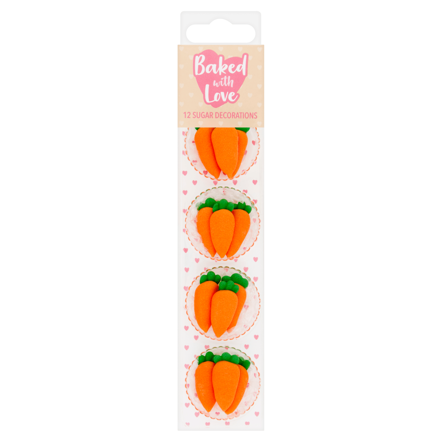 Baked with Love 12 Carrots Sugar Decorations - UK Food & Drink - 5015462186945