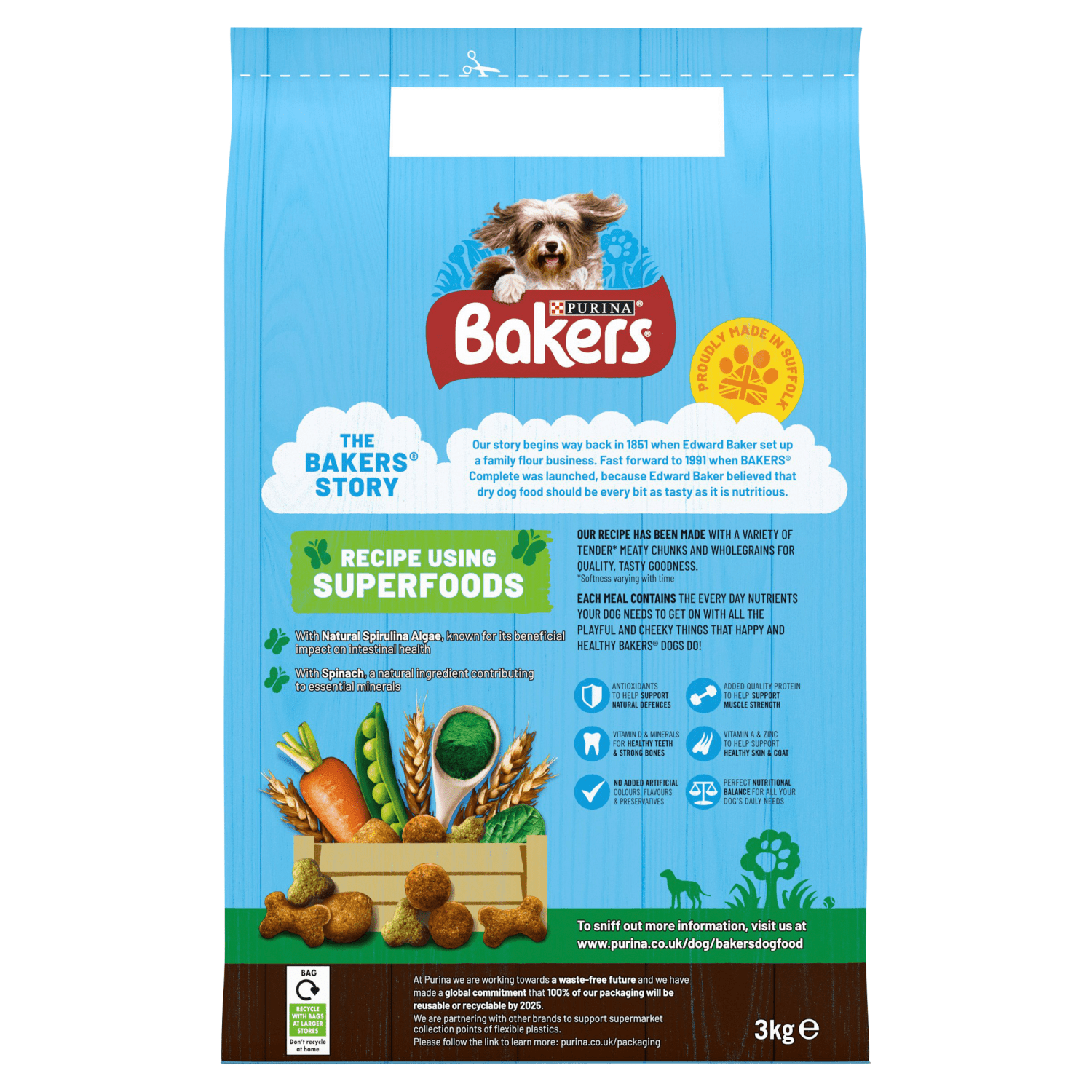 Bakers Adult with Tasty Beef & Country Vegetables 3kg - UK Food & Drink - 7613036289757