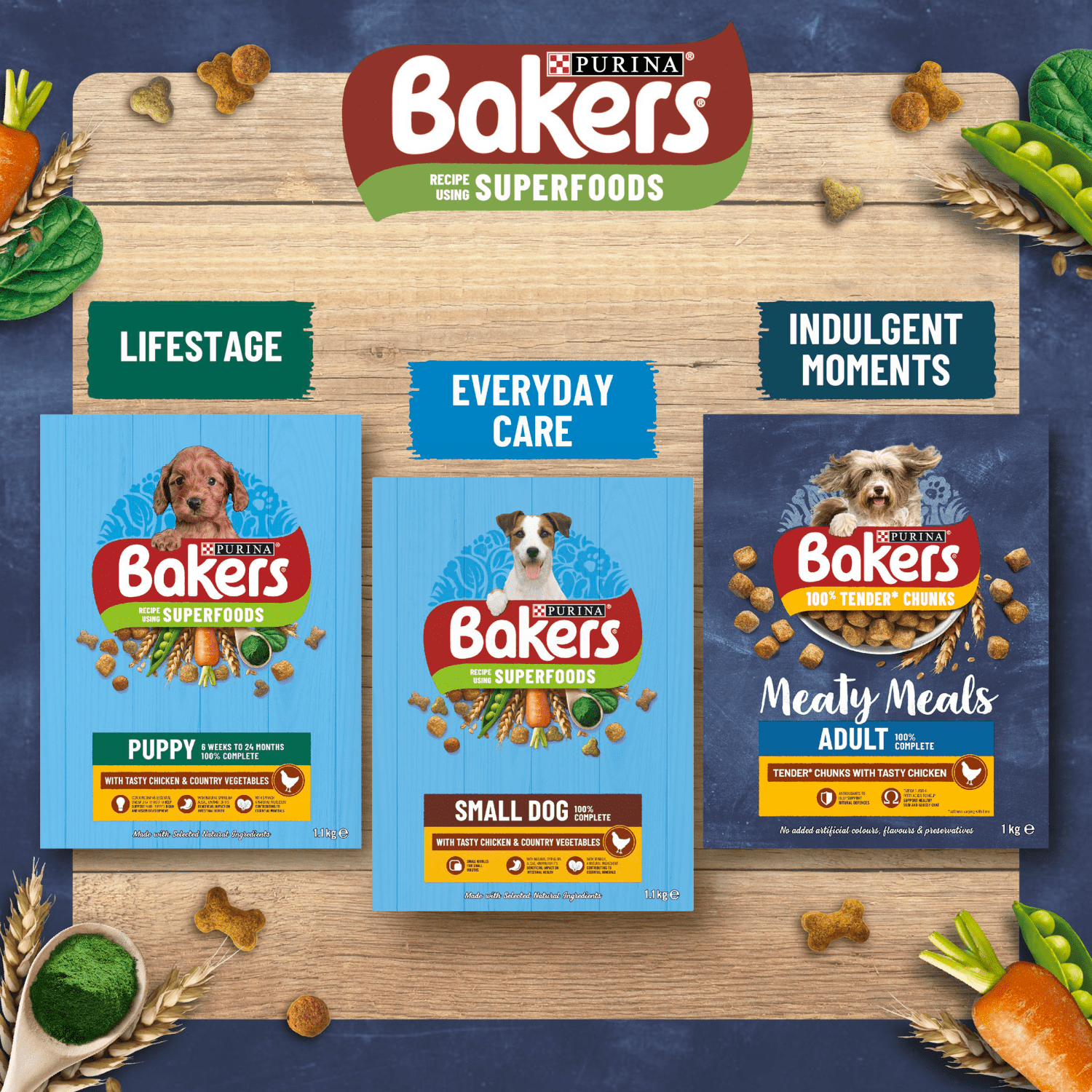 Bakers Meaty Meals Small Dog Food with Beef 1kg - UK Food & Drink - 7613033401091