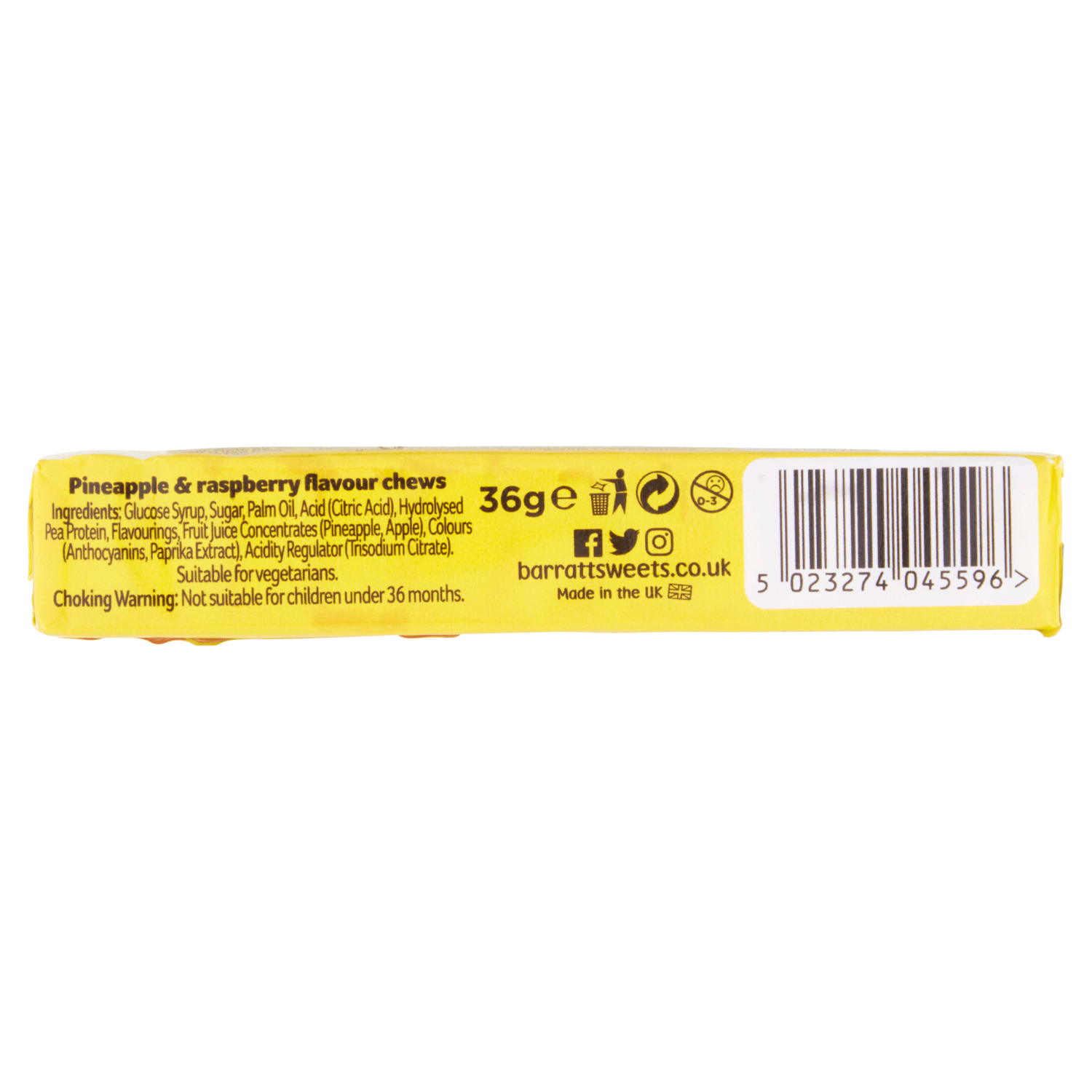 Barratt Fruit Salad Chews 36g - UK Food & Drink - 5023274045596