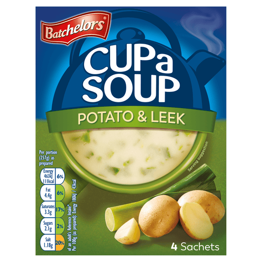 Batchelors Cup a Soup Potato & Leek 4 Sachets 107g - UK Food & Drink - 5000175413310