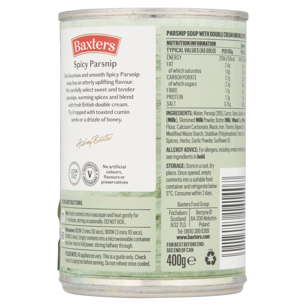 Baxters Vegetarian Spicy Parsnip 400g - UK Food & Drink - 5012427141407