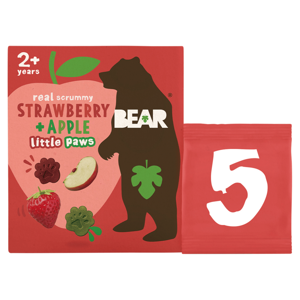 Bear Strawberry + Apple Little Paws 2+ Years 5 x 20g - UK Food & Drink - 5060139431231