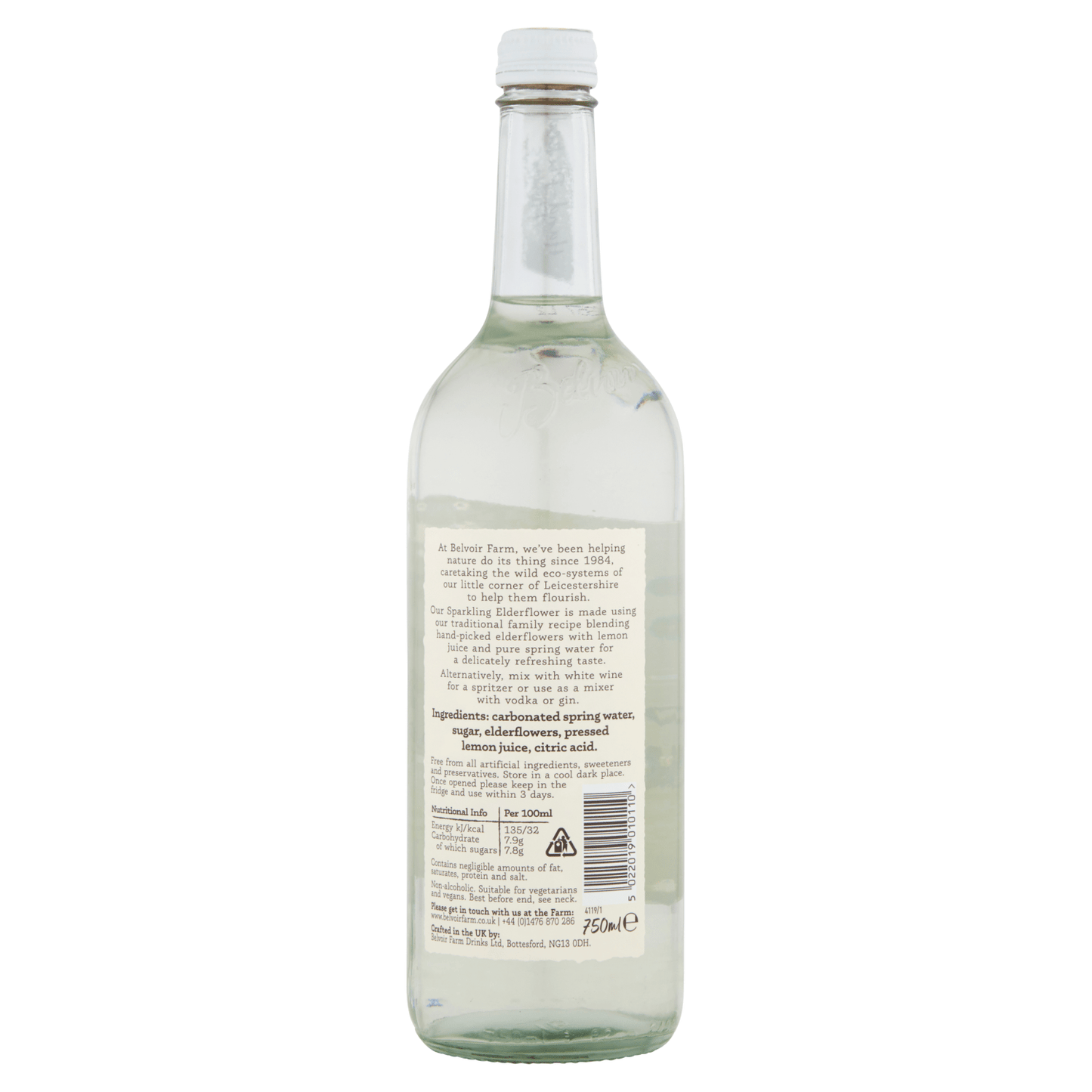 Belvoir Farm Sparkling Elderflower 750ml - UK Food & Drink - 5022019010110