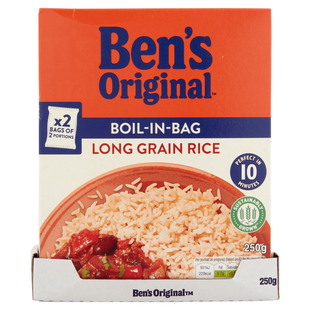 Ben's Original Boil - In - Bag Long Grain Rice 250g - UK Food & Drink - 5410673003706