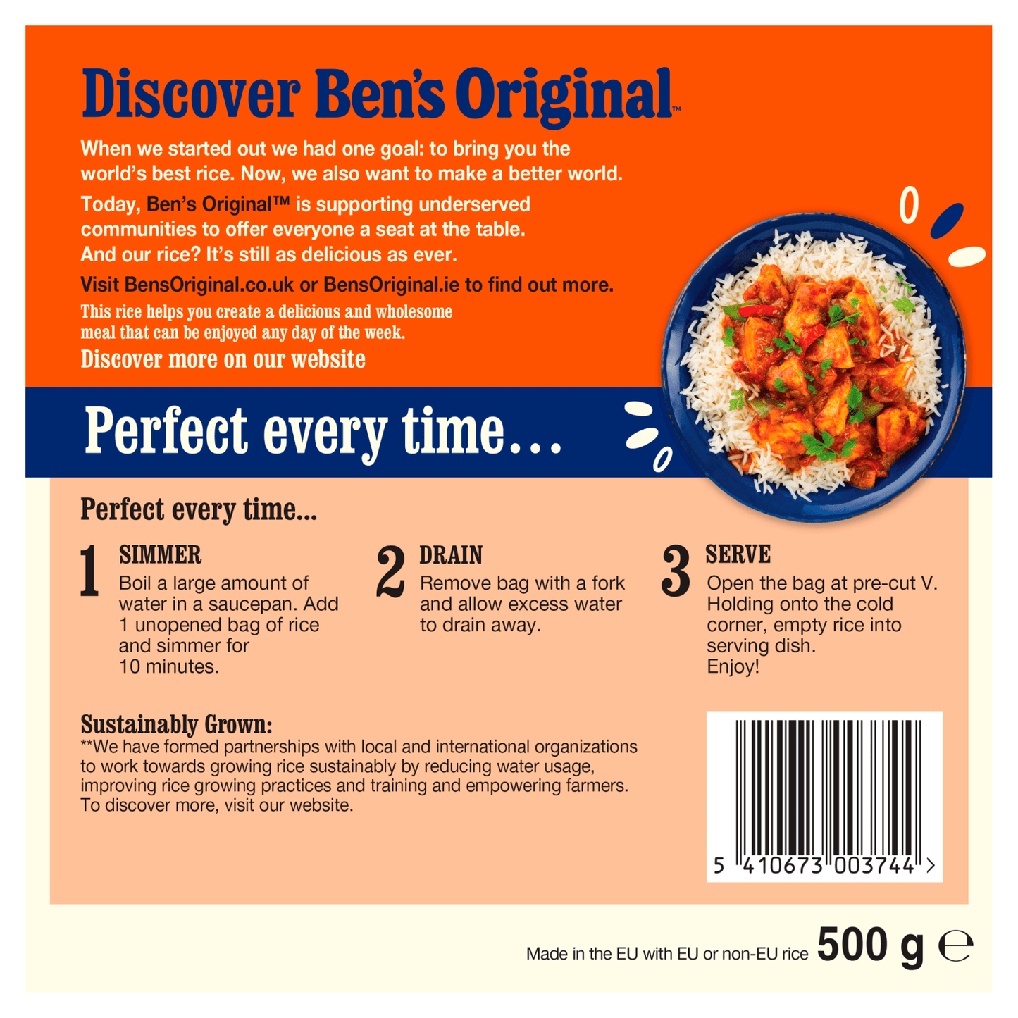 Ben's Original Boil - In - Bag Long Grain Rice 500g - UK Food & Drink - 5410673003744