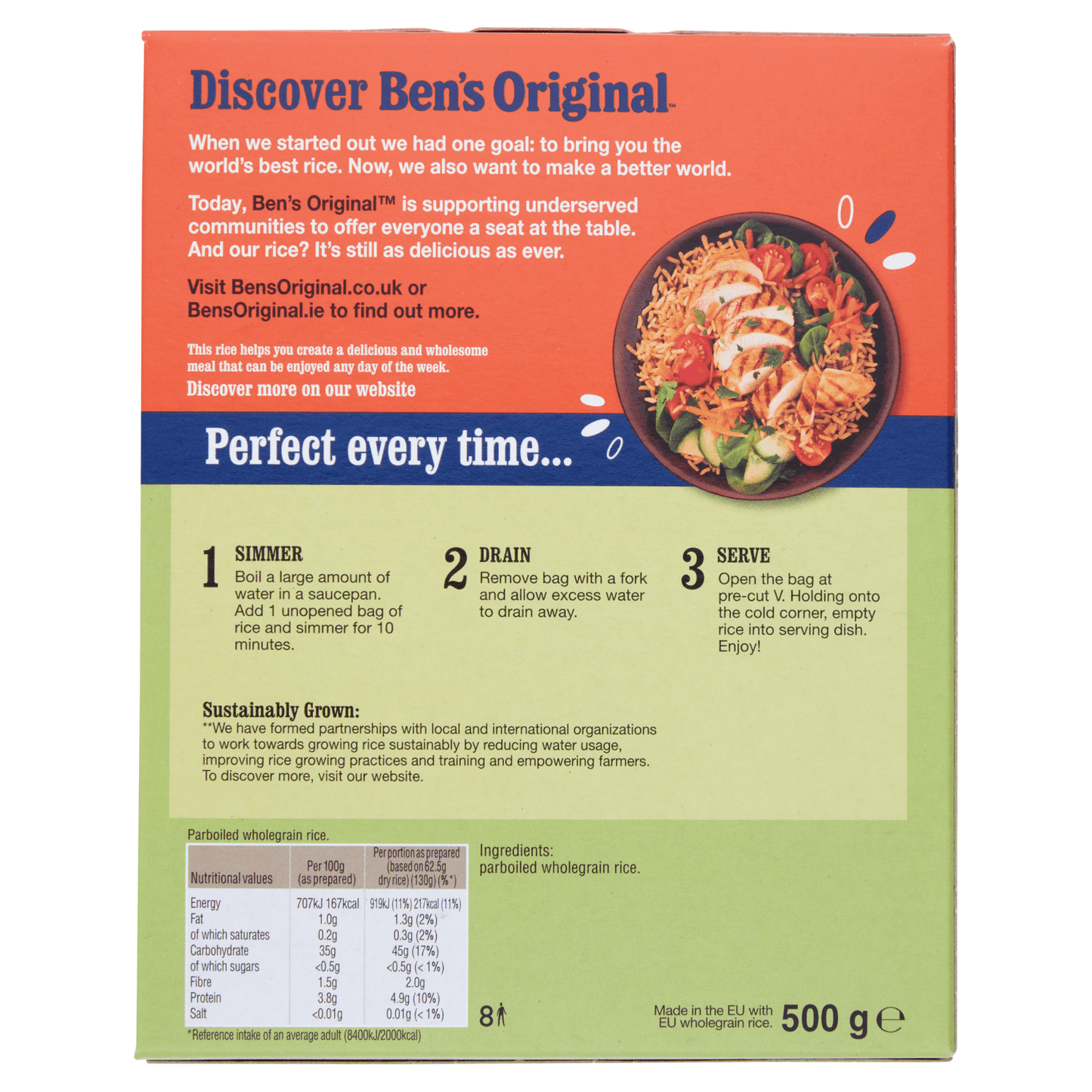 Bens Original Boil In Bag Wholegrain Rice 4 x 125g - UK Food & Drink - 5410673003690
