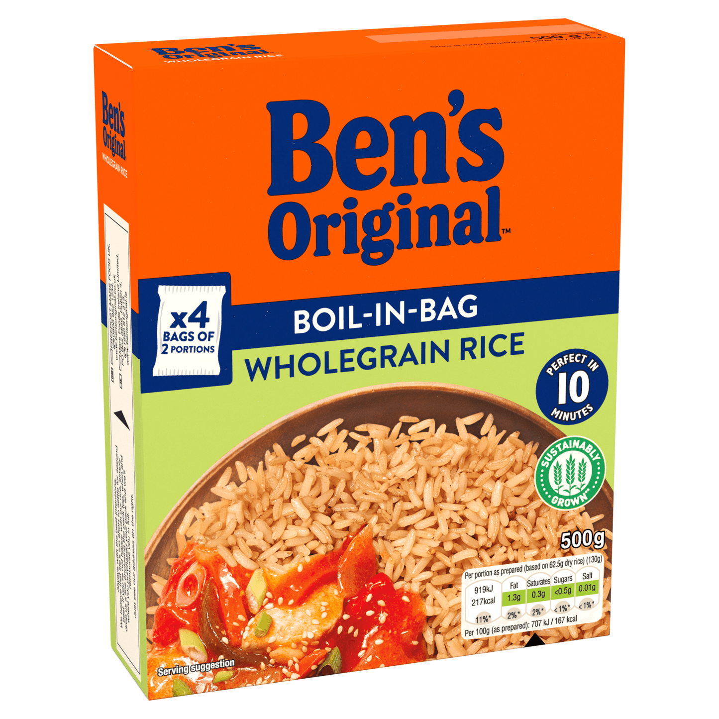 Bens Original Boil In Bag Wholegrain Rice 4 x 125g - UK Food & Drink - 5410673003690