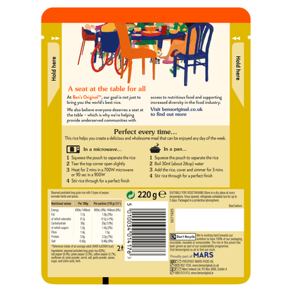 Ben's Original Mixed Pepper Microwave Rice 220g - UK Food & Drink - 5010034014176