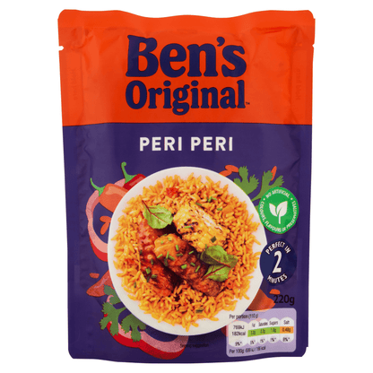 Ben's Original Peri Peri Microwave Rice 220g - UK Food & Drink - 5010034014299