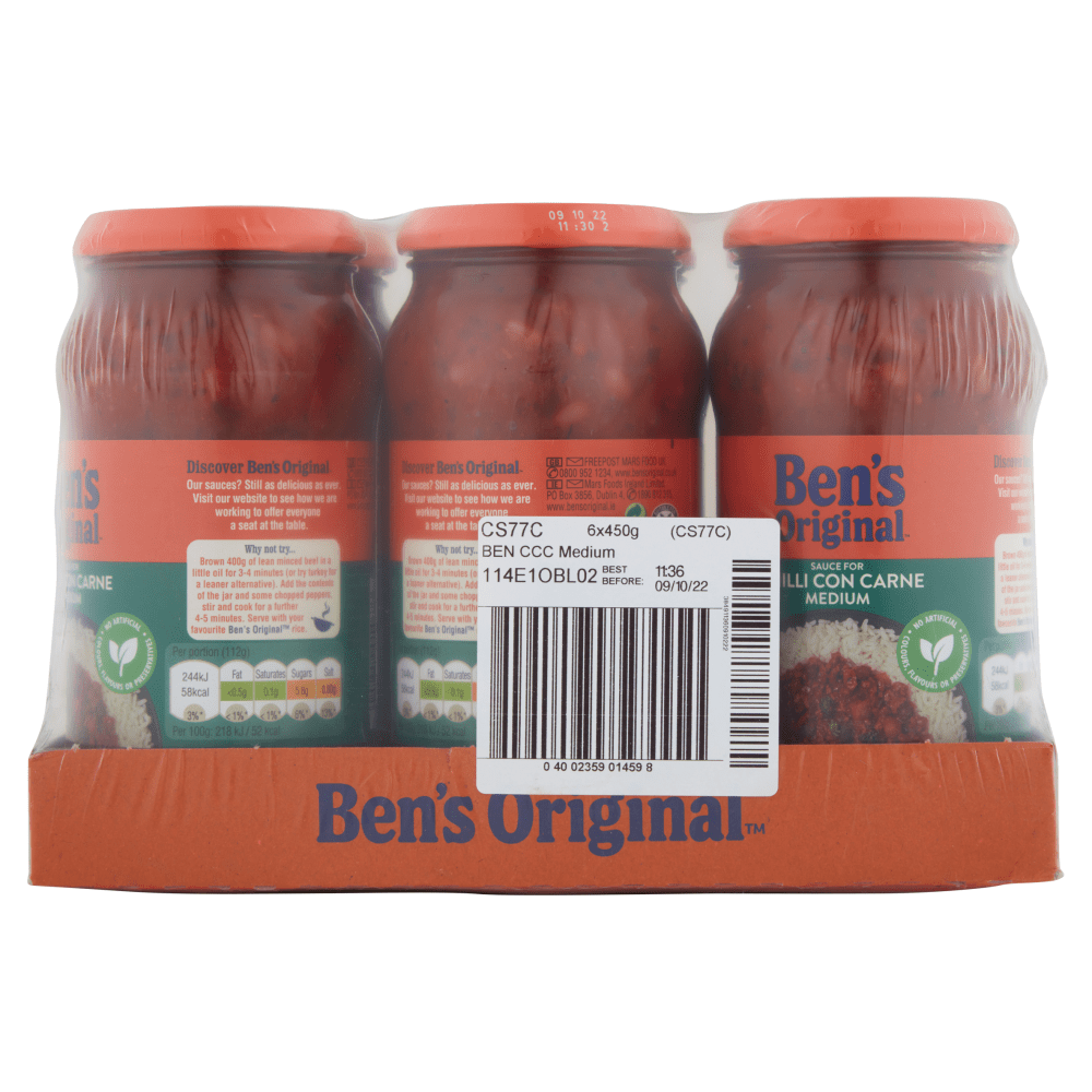 Ben's Original Sauce for Chilli Con Carne Medium 450g - UK Food & Drink - 4002359014673