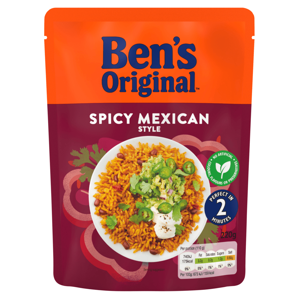 Ben's Original Spicy Mexican Microwave Rice 220g - UK Food & Drink - 5010034014152