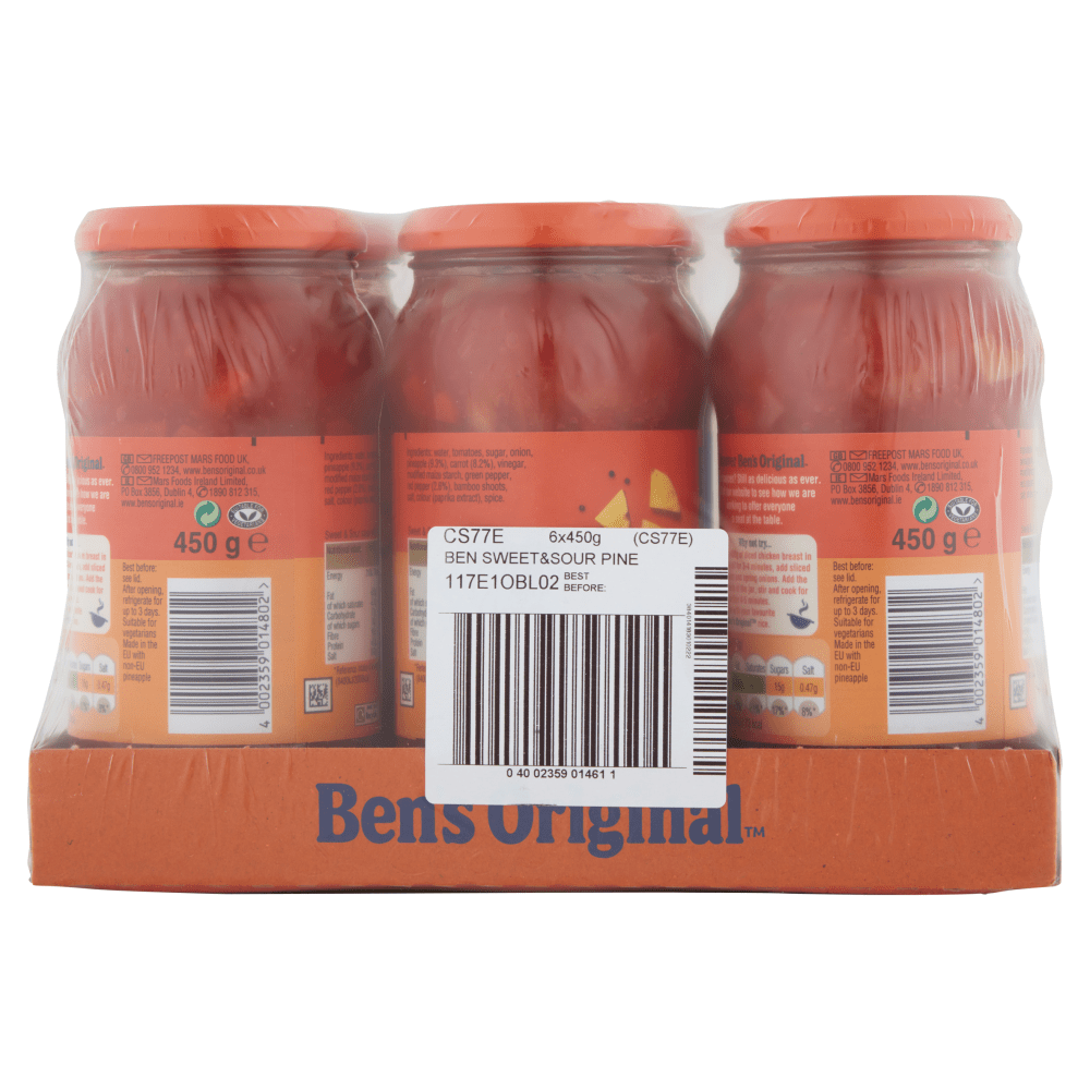 Ben's Original Sweet & Sour Extra Pineapple Sauce 450g - UK Food & Drink - 4002359014802