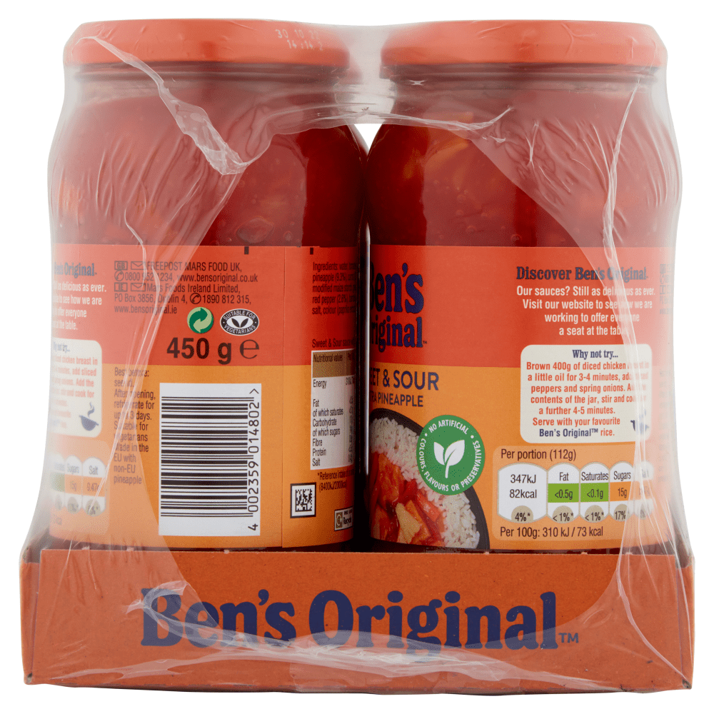 Ben's Original Sweet & Sour Extra Pineapple Sauce 450g - UK Food & Drink - 4002359014802