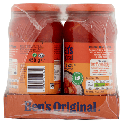 Ben's Original Sweet & Sour Extra Pineapple Sauce 450g - UK Food & Drink - 4002359014802