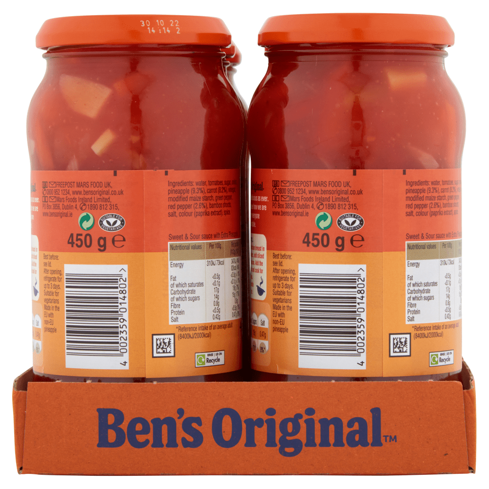 Ben's Original Sweet & Sour Extra Pineapple Sauce 450g - UK Food & Drink - 4002359014802