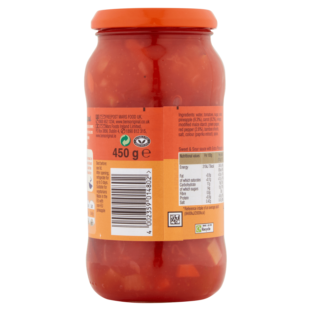 Ben's Original Sweet & Sour Extra Pineapple Sauce 450g - UK Food & Drink - 4002359014802