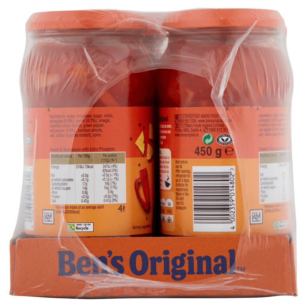 Ben's Original Sweet & Sour Extra Pineapple Sauce 450g - UK Food & Drink - 4002359014802
