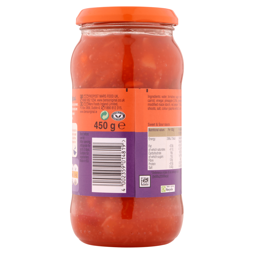 Ben's Original Sweet & Sour Sauce 450g - UK Food & Drink - 4002359014819