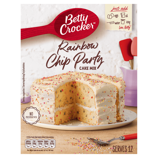 Betty Crocker Rainbow Chip Party Cake Mix 425g - UK Food & Drink - 5010084904861