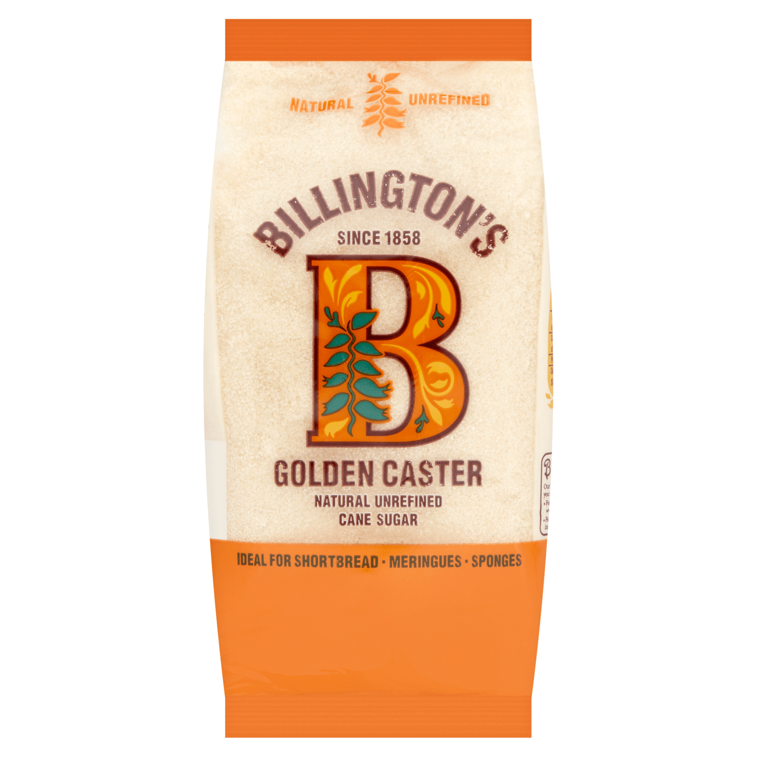 Billington's Golden Caster Natural Unrefined Cane Sugar 500g - UK Food & Drink - 5010067356977