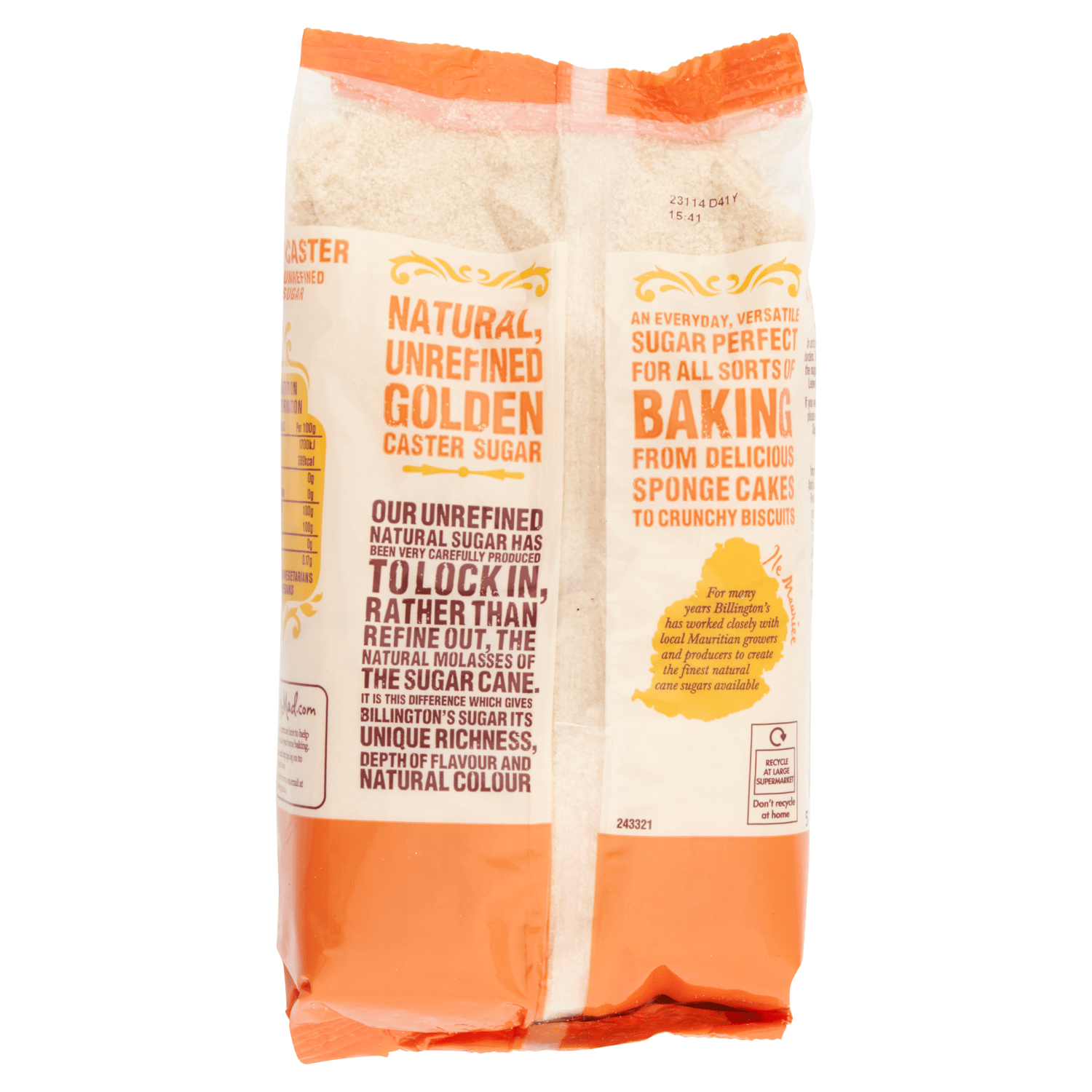 Billington's Golden Caster Natural Unrefined Cane Sugar 500g - UK Food & Drink - 5010067356977