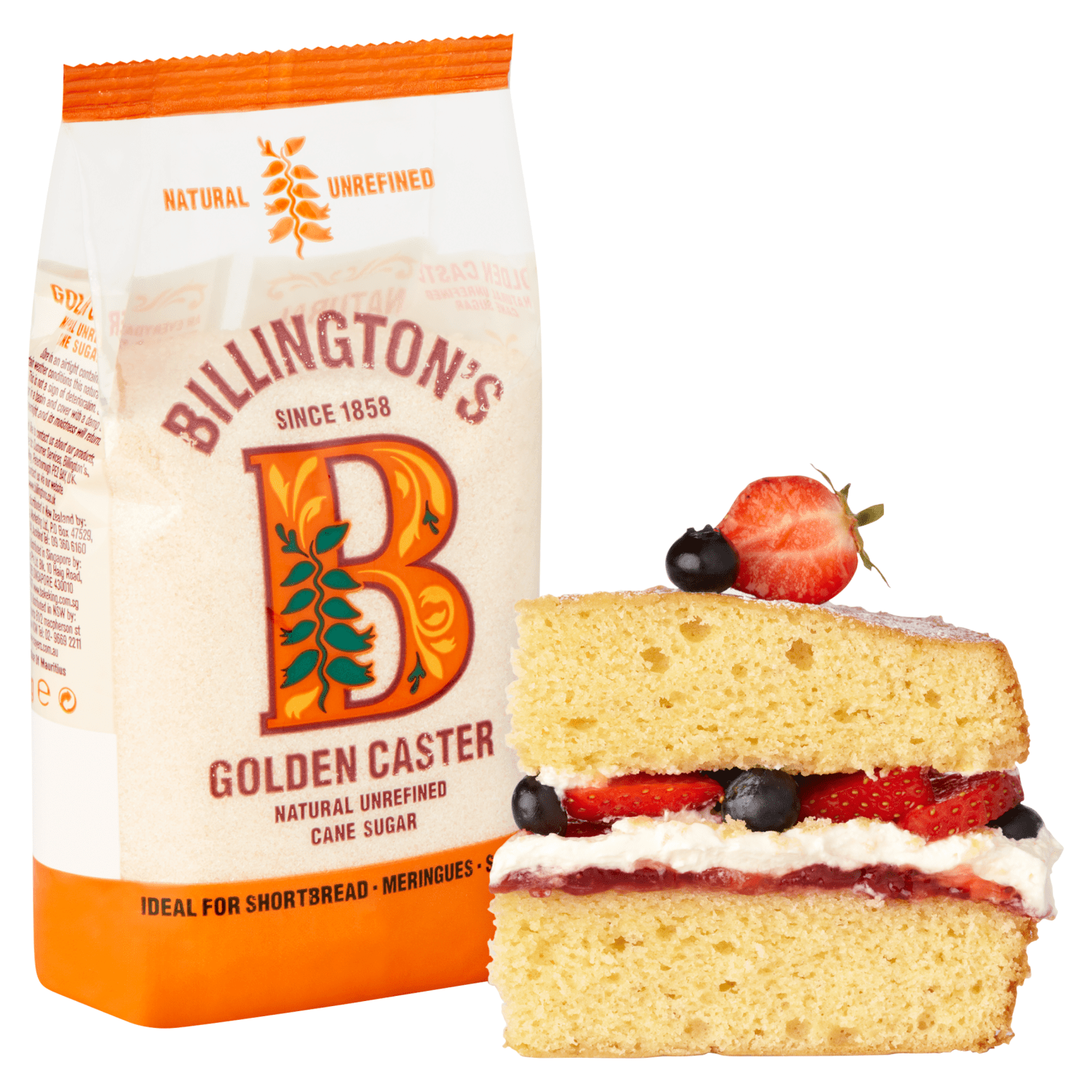 Billington's Golden Caster Natural Unrefined Cane Sugar 500g - UK Food & Drink - 5010067356977