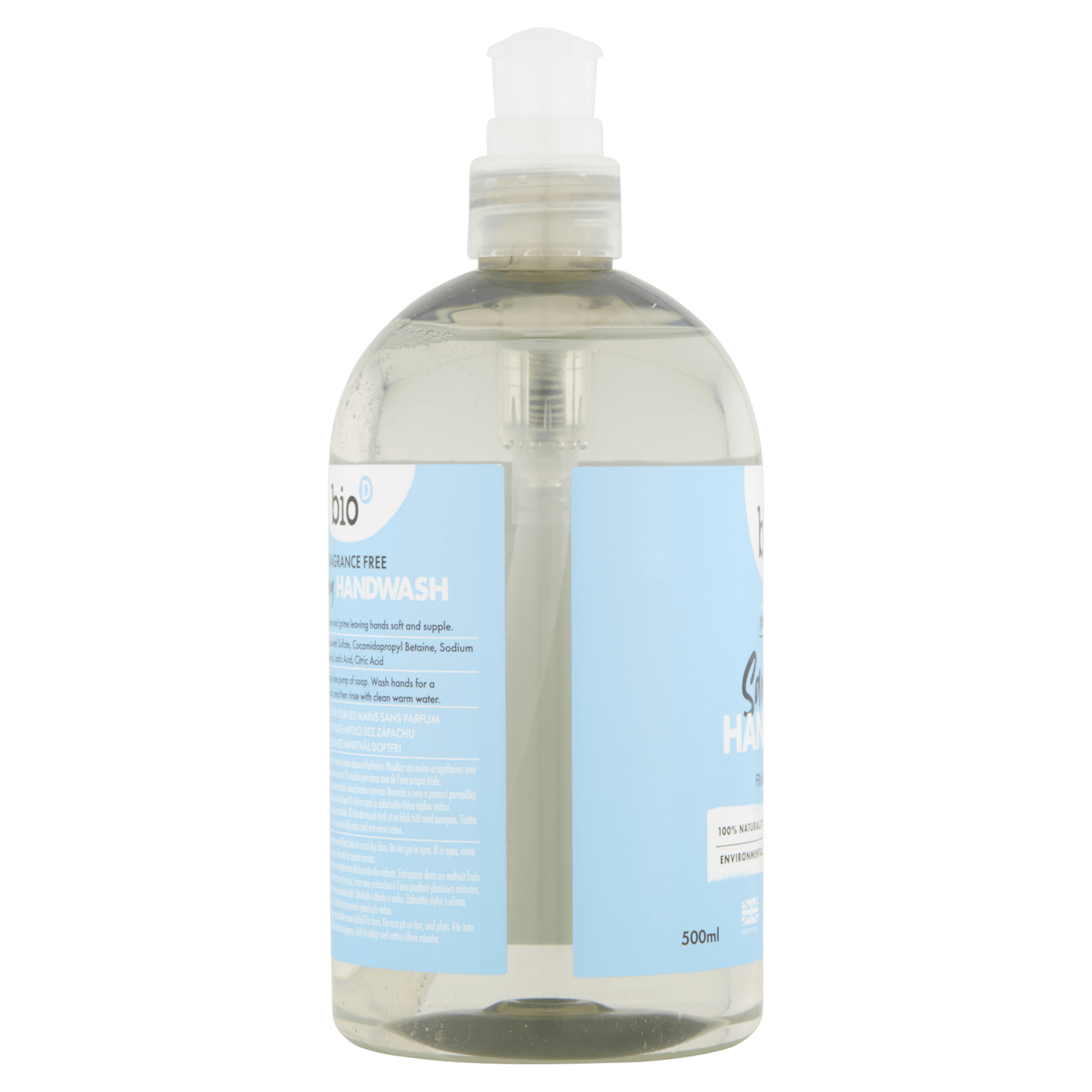 Bio D Cleansing Handwash Fragrance Free 500ml - UK Food & Drink - 5034938500016
