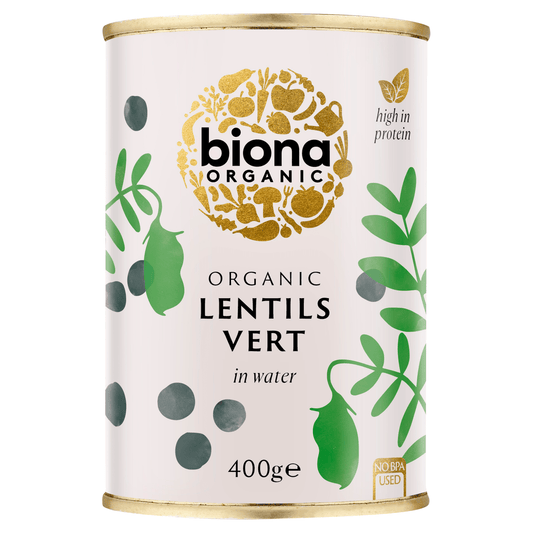 Biona Organic Lentils Vert in Water 400g - UK Food & Drink - 5032722309784