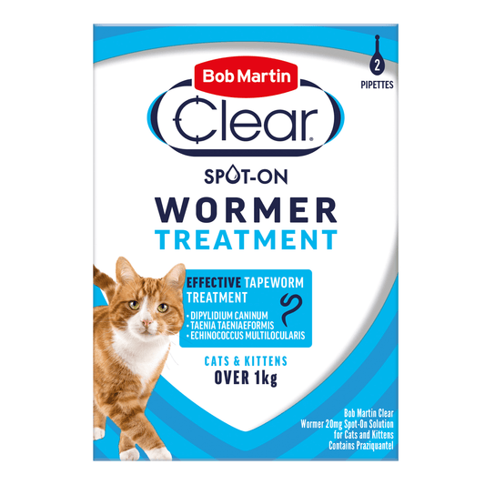 Bob Martin Wormer Spot - On Solution for Cats & Kittens Praziquantel 20mg 2 x 0.5ml - UK Food & Drink - 5011914202744