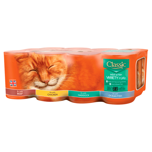 Butcher's Classic Meat & Fish Variety In Jelly Wet Cat Food Tins 12 x 400g - UK Food & Drink - 5011941593068