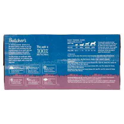 Butcher's Recipes in Jelly Wet Dog Food Tins 6 x 400g - UK Food & Drink - 5011792002818