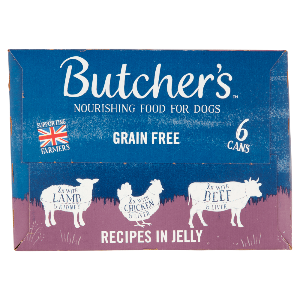 Butcher's Recipes in Jelly Wet Dog Food Tins 6 x 400g - UK Food & Drink - 5011792002818