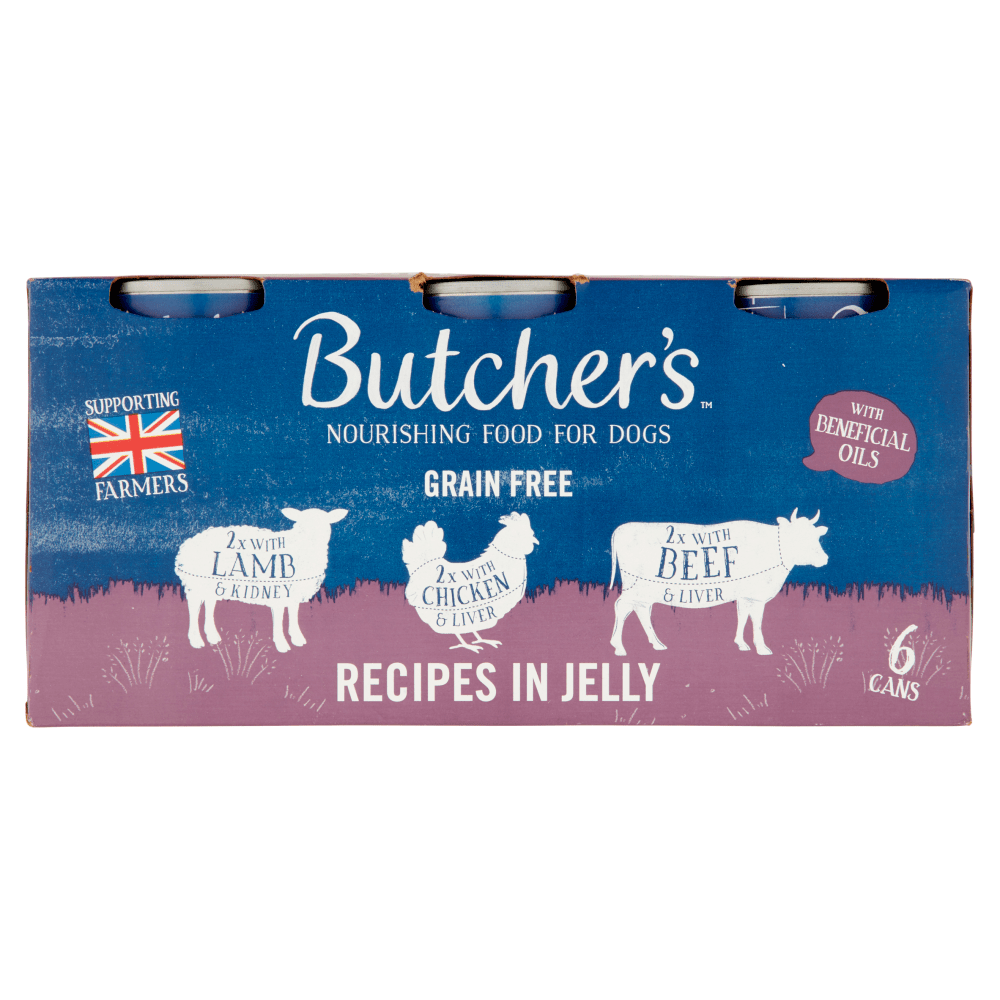 Butcher's Recipes in Jelly Wet Dog Food Tins 6 x 400g - UK Food & Drink - 5011792002818