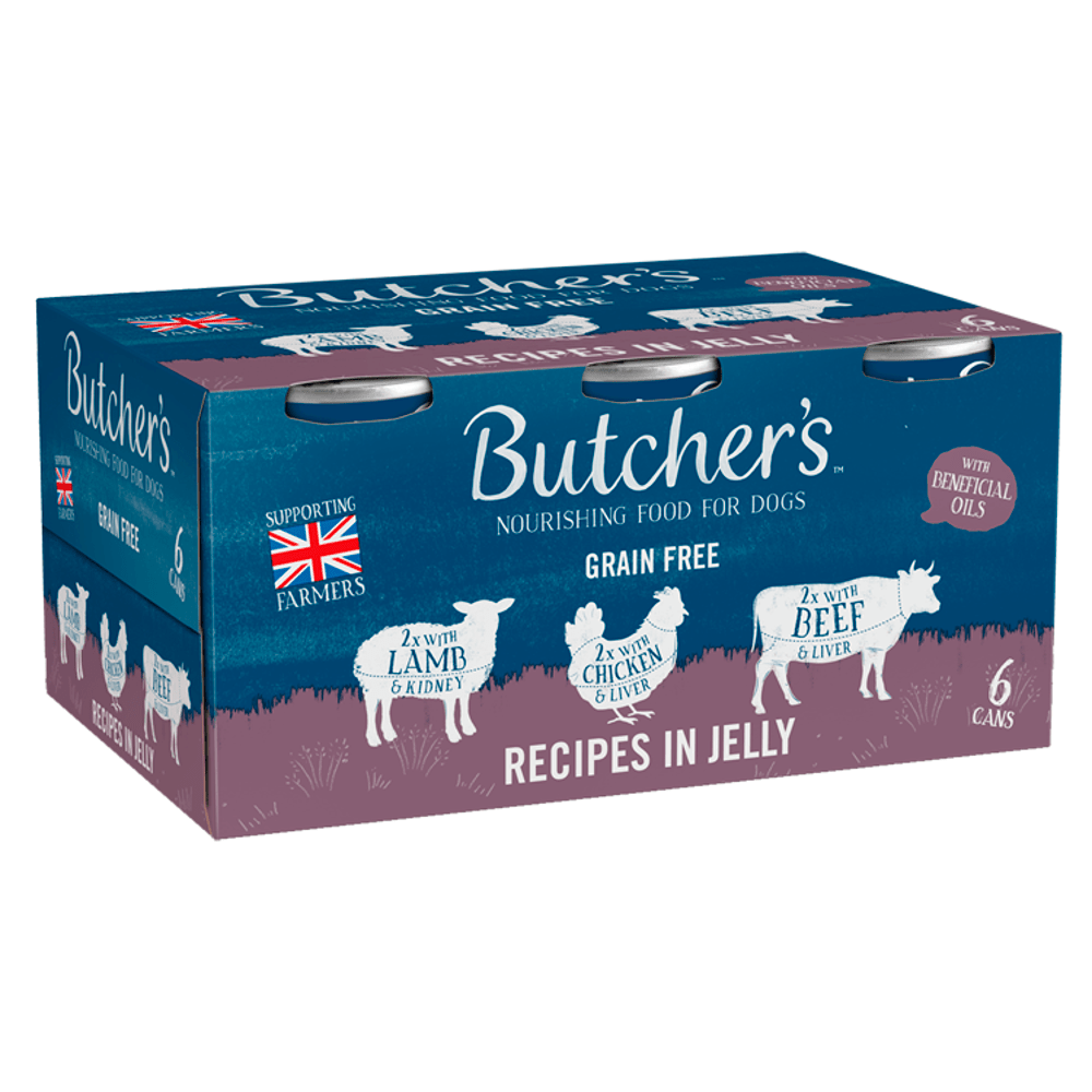 Butcher's Recipes in Jelly Wet Dog Food Tins 6 x 400g - UK Food & Drink - 5011792002818