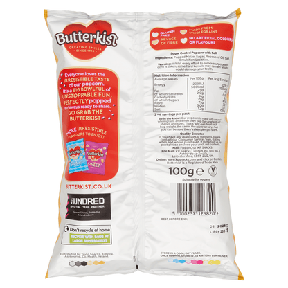 Butterkist Sweet & Salty Popcorn 100g - UK Food & Drink - 5000237126820