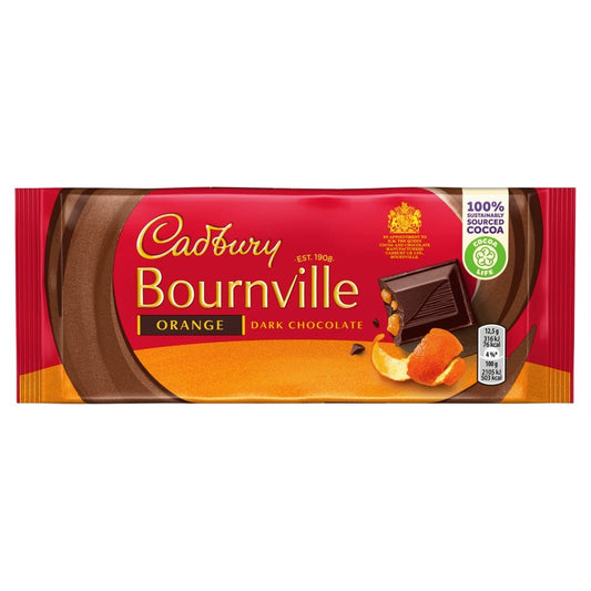 Cadbury Bournville Chocolate Bar Dark Chocolate Orange 100gr - UK Food & Drink - 7622210696304