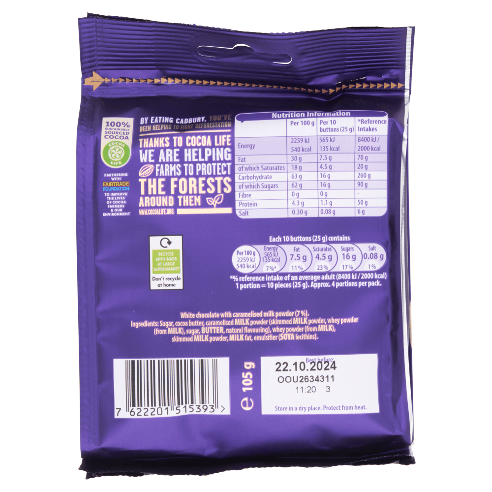 Cadbury Caramilk Buttons 105g - UK Food & Drink - 7622201515393