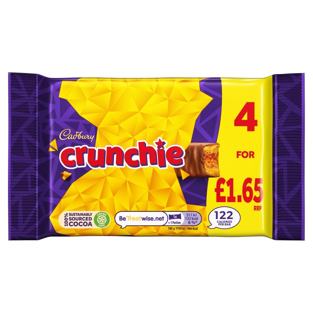 Cadbury Crunchie 4 x 26.1g (104.4g) - UK Food & Drink - 7622202235429