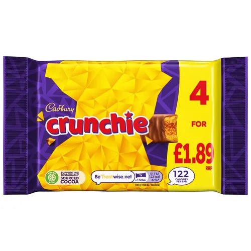 Cadbury Crunchie Chocolate Bar 104.4 Gr - UK Food & Drink - 7622202276415
