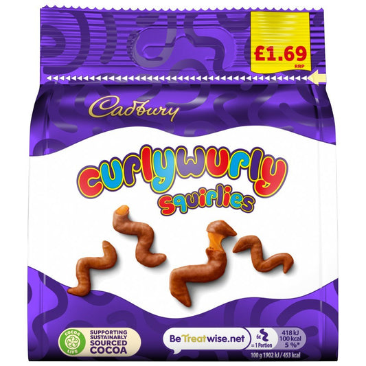 Cadbury Curlywurly Squirlies Chocolate 85 Gr - UK Food & Drink - 7622202276026