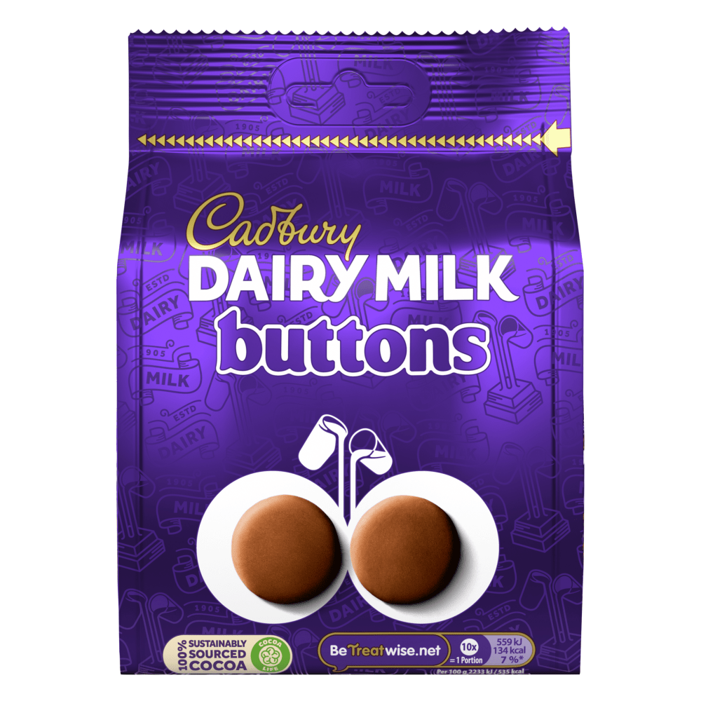 Cadbury Dairy Milk Buttons Chocolate Pieces 119 Gr - UK Food & Drink - 7622210286956