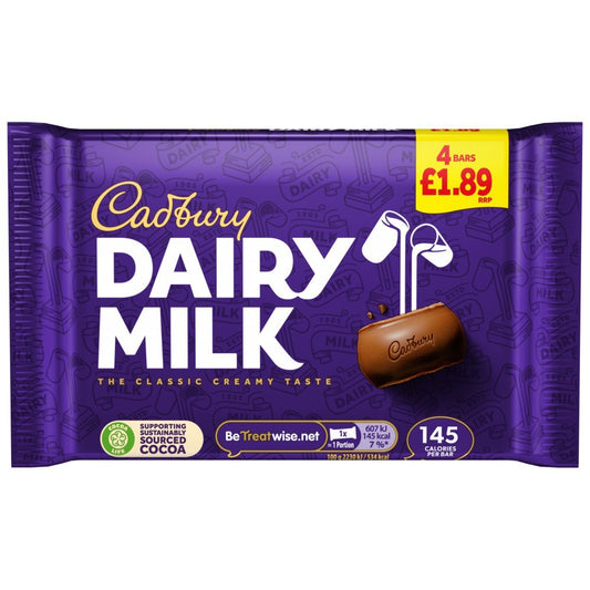 Cadbury Dairy Milk Chocolate Bar 108.8 Gr - UK Food & Drink - 7622202276477