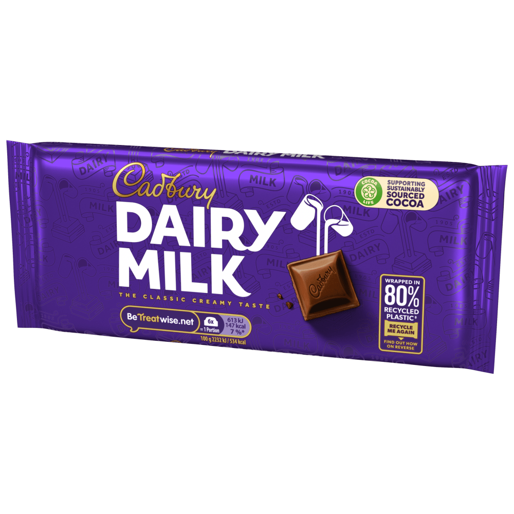 Cadbury Dairy Milk Chocolate Bar 110 Gr - UK Food & Drink - 7622300845759