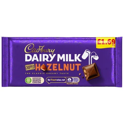 Cadbury Dairy Milk Chopped Nut Chocolate 95 Gr - UK Food & Drink - 7622202278471