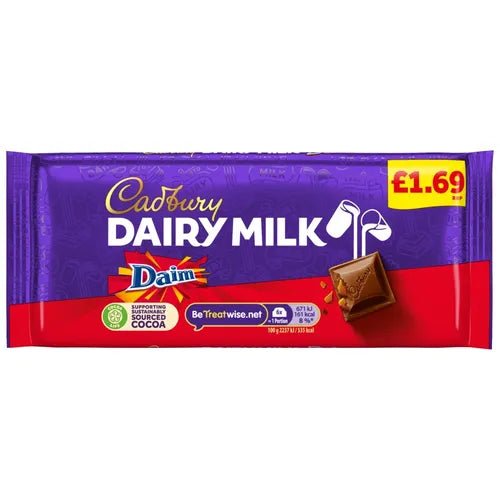 Cadbury Dairy Milk Daim Chocolate 120 Gr - UK Food & Drink - 7622202278556