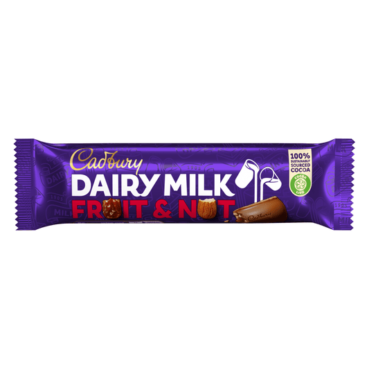 Cadbury Dairy Milk Fruit And Nut Chocolate Bar 49 Gr - UK Food & Drink - 7622300743659