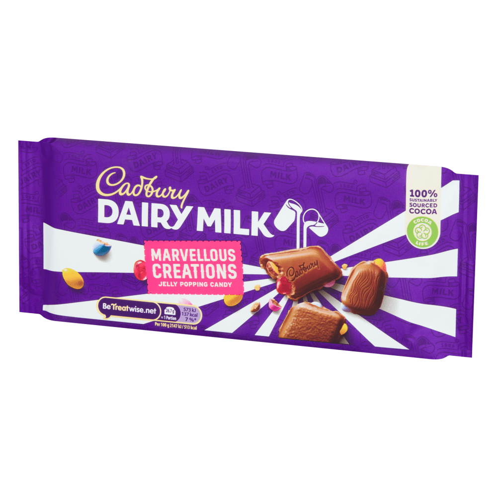 Cadbury Dairy Milk Marvellous Smashables Jelly Popping Candy Chocolate 160 Gr - UK Food & Drink - 7622201770419